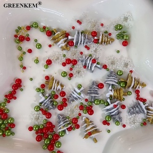 6 Grille Boîte De Noël Charme Pour Ongles Arbre Flocon De Neige <span class=keywords><strong>Forme</strong></span> 3D Résine Conception De Vacances Festive Nail Art Décoration - Product Image 2