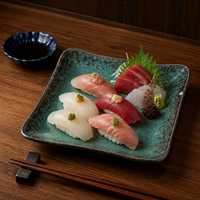 Assiette carrée japonaise de 6 pouces à bords ondulés en mélamine, empilable, facile à nettoyer, plat de service pour restaurant de sushis