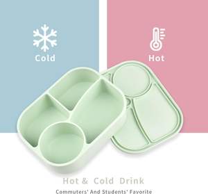 定制微波炉可加热、防漏、可用洗碗机清洗、食品级硅胶便当盒，适合学校和办公室，不含 BPA，带盖 - Product Image 5