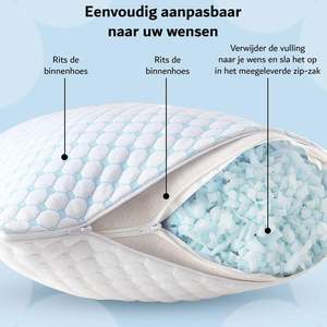 Almohada para dormir Diseño ajustable de espuma viscoelástica Almohada de 50x70cm para la parte trasera y los durmientes abdominales Espuma viscoelástica triturada - Product Image 6