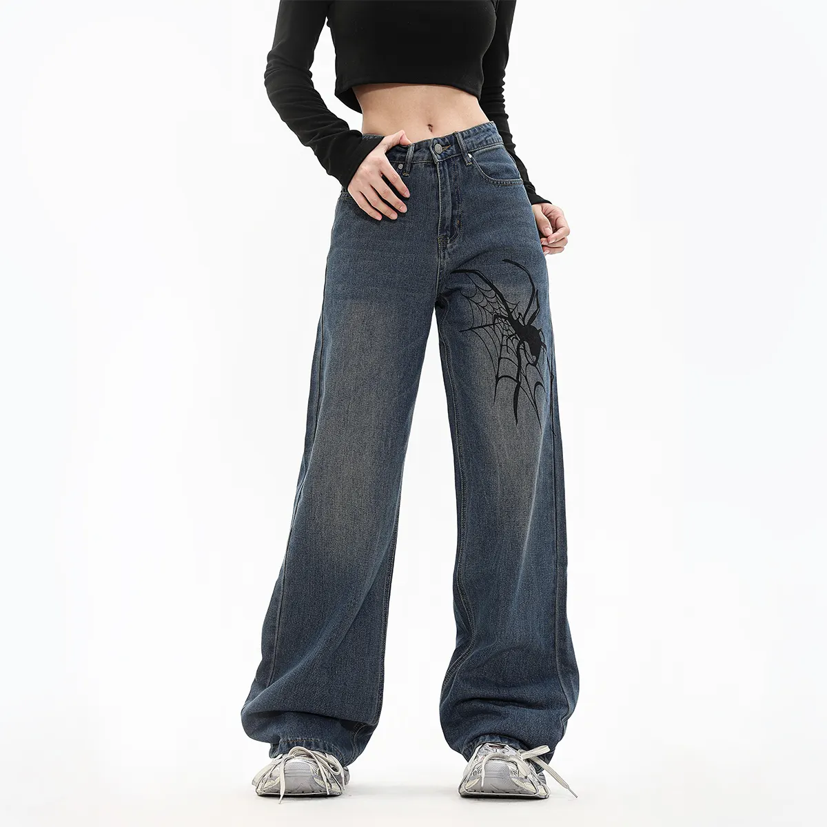 Jeans à jambes larges jeans évasés en denim pour femmes pantalon en jean blanc Boot Cut pantalon