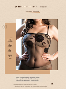 Mono con Abertura en la Entrepierna, Medias, Lencería Erótica, Top Halter Sexy Transparente, Uniforme, No Necesita Quitarse, Lencería Sexy - Product Image 5