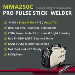 เครื่องเชื่อม MMA-250C แบบพกพา 220V สำหรับงานมืออาชีพ พร้อมฟังก์ชั่น Pulse MMA และ ARC Welding ใช้เทคโนโลยีอินเวอร์เตอร์ IGBT เหมาะสำหรับใช้ในบ้าน  ขั้นต่ำในการสั่งซื้อ 1 เครื่อง - Product Image 2
