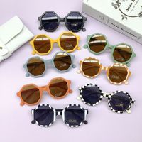 INS Style Mignon Garçons et Filles Polygone Lunettes De Soleil UV400 Lentilles Optiques PC Cadre Populaire Enfants Lunettes