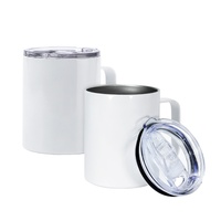Gobelet isotherme en acier inoxydable de 10 oz, 12 oz, 14 oz, 16 oz, à sublimation, pour le camping, les voyages, avec poignée