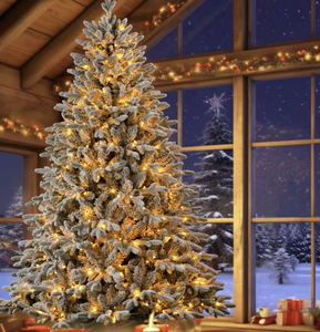 Nuevo Árbol de Navidad Artificial Iluminado con Tres Dimensiones, Encriptado, de PE Mixto, con Múltiples Tiras de Nieve, Escena Nevada Cálida/Fría - Product Image 6