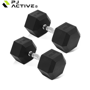Haltères hexagonaux recouverts de caoutchouc PINJIAN, très vendus, pour la remise en forme, l'exercice à domicile, haltères en fonte solide - Product Image 1