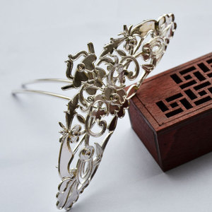 Couronne de cheveux plaquée or 125 mm, style antique, accessoire de mariage Hanfu - Product Image 2
