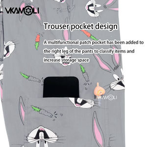 مجموعات قطنية مطبوعة من القطن عيادة طب الأسنان عيادة طب الأطفال الجراحية مجموعات فرك الحيوانات الأليفة ملابس عمل بدلة طبية - Product Image 5