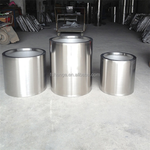 Vaso di fiori in metallo argento vaso di fiori da giardino in acciaio inossidabile grande rettangolo - Product Image 5