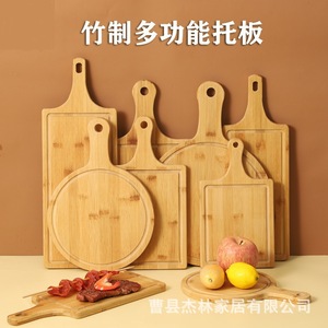 Planche à découper en bambou avec poignée, en bois massif, rectangulaire, pour trancher steak, fruits, pain, légumes, utilisation en cuisine - Product Image 2