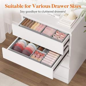 Drawer Organizer Clothes for Closet 16 Pack 3 Sizes Underwear Wardrobe Drawer Dividers Fabric Foldable Organizer Bins for <b>Sock</b> - Product Image 3