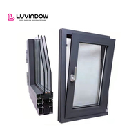 Échantillon d'angle de fenêtre à battant et oscillo-battante en aluminium à rupture de pont thermique avec double vitrage en verre trempé
