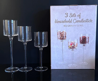 Ensemble de 2 bougeoirs pour bougies piliers avec couvercle en verre pour cheminée, table à manger, décoration de centre de table