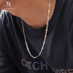 <span class=keywords><strong>Collar</strong></span> <span class=keywords><strong>de</strong></span> Cadena Italiana FC5003 para Hombre y Mujer, Corte <span class=keywords><strong>de</strong></span> Diamante, Sin Deslustre, Largo y Grueso, Chapado en <span class=keywords><strong>Oro</strong></span> <span class=keywords><strong>de</strong></span> 18k, Tricolor - Product Image 3