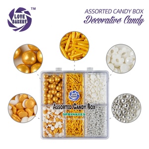 6 Compartment Box Edible <strong>Gold</strong> Series <strong>Cake</strong> <strong>Sprinkles</strong> Luxury Baking Decorations for Wedding Anniversary Party Supplies - Product Image 3