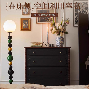 French Retro Solid Wood Four Drawer <b>Chest</b> <b>Storage</b> Cabinet Bedroom Entryway Dresser - Product Image 1