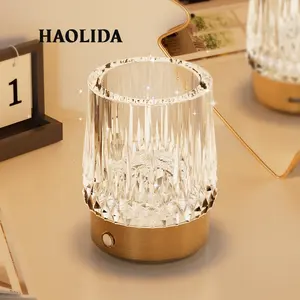 Hot sale dimming night light table lamp rechargeable wireless bedside lamp post modern light luxury table lamp