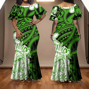 Vestido Ecológico de Cintura Natural Personalizado Estilo Polinesio Micronesio para Mujer, Diseño ODM, Transpirable, Silueta de Sirena - Product Image 3