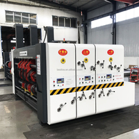 Mesin Cetak Flexo Tinta Air untuk Kotak Karton Bergelombang, Mesin Slotting Die Cut 2 Warna, Pembuat Kotak Karton Dua Warna Ganda