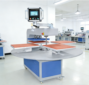 Presse à chaud rotative à 4 postes de travail de qualité industrielle pour la production textile en série - Product Image 1