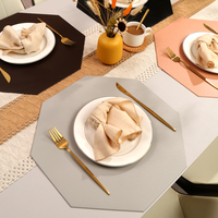 Set de table en cuir PU écologique tridimensionnel, diamètre 38,5 cm, résistant à la chaleur, antidérapant, pour la maison, l'hôtel, le restaurant