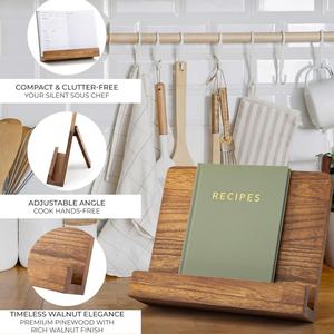 Support de <span class=keywords><strong>livre</strong></span> de cuisine en bois pour votre comptoir de cuisine, support en bois massif qui maintient facilement les livres de cuisine ou les recettes ouverts pour une cuisson pratique - Product Image 2