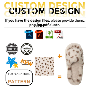 Pantuflas de <span class=keywords><strong>Invierno</strong></span> al por Mayor con Logotipo Personalizado, Pantuflas de Felpa con Estampado de Leopardo, Punta Abierta, Suela Antideslizante de PVC, Pantuflas Cálidas para Mujer, Personalizables para OEM - Product Image 3