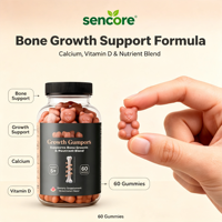 Gummies pour la croissance : favorisent la croissance et le développement osseux, sans sucre, soutien santé pour adultes