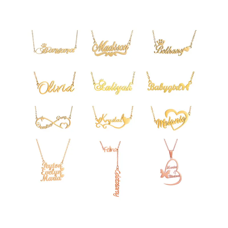 14K Gold Plated Custom Personalized Name Jewelry, Personalized Gift, Necklace for Friends/Couple/New Baby/Family