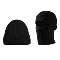Bonnet masque facial cagoule vierge avec logo personnalisé 2 en 1 chapeau d'hiver tricoté pour hommes femmes couvre-visage de ski par temps froid chapeau chaud