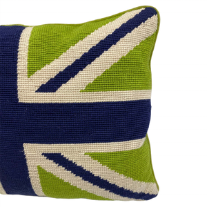 Funda de almohada de terciopelo de lujo, azul, verde y blanco, Unión Jack - Product Image 4