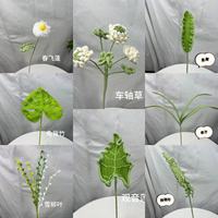 Bunga dan Daun Buatan dari Benang Rajut Katun Linen - Dekorasi Meja Konferensi Bergaya Hutan Modern - Eucalyptus Merah Dracaena Turtle