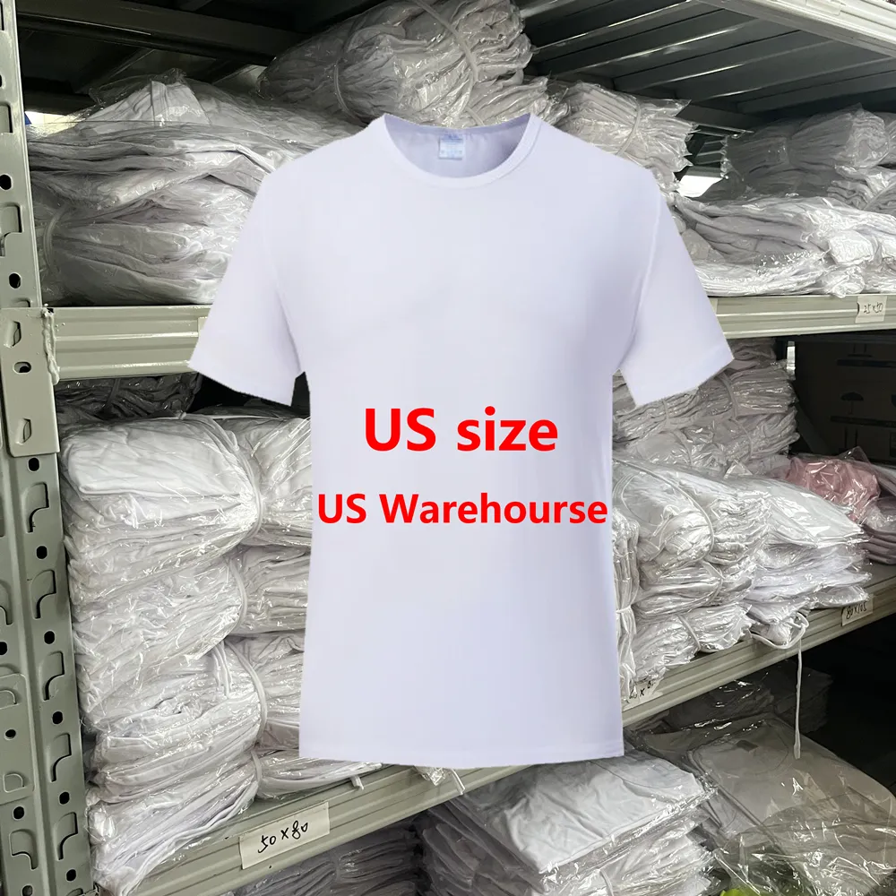 sublimation shirts 100 polyester t shirt wholesale USA WAREHOUESE tee t-shirt 100% polyester sublimations blank mens t shirts