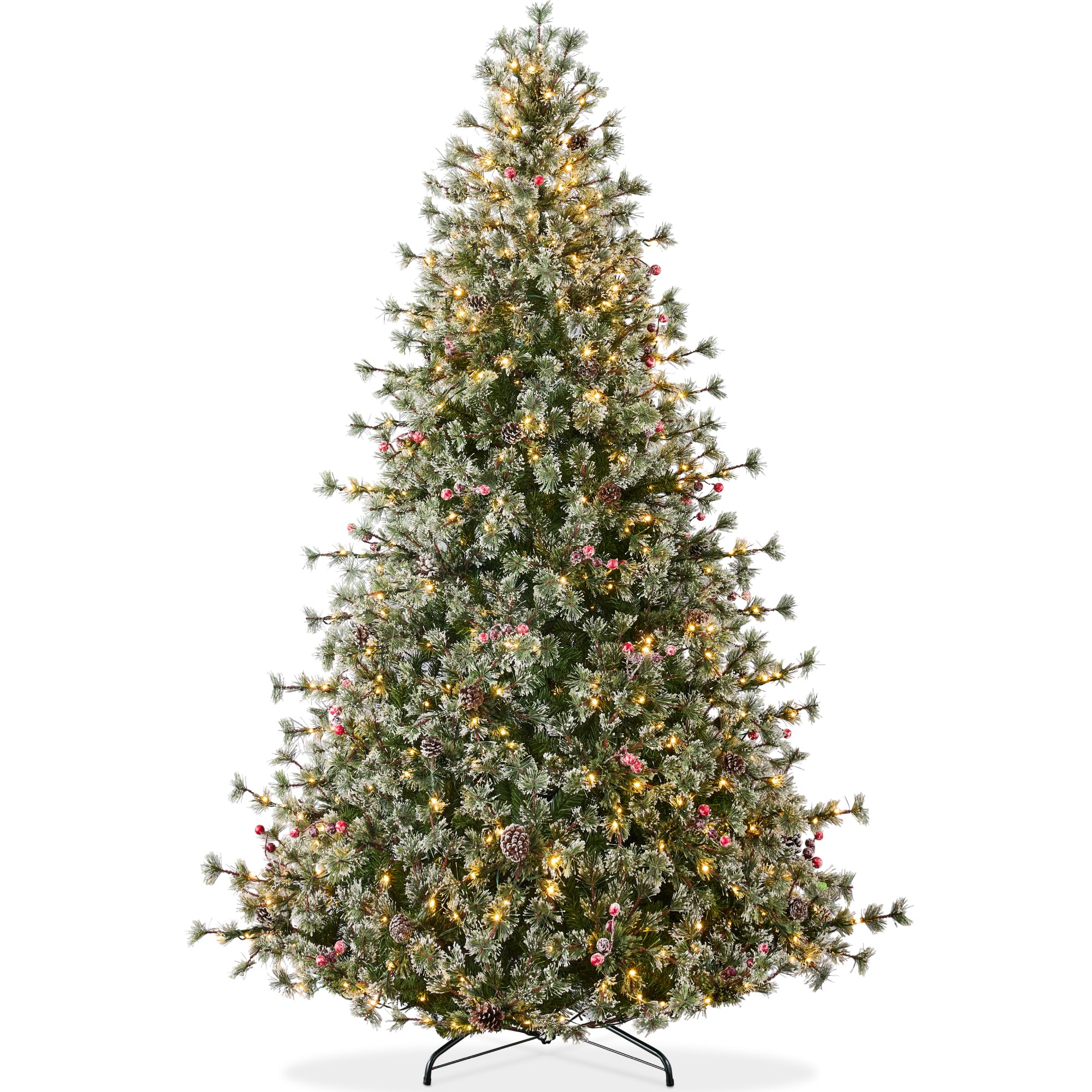 Christmas Tree with Red Berries & Pine Cones