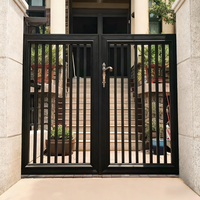 Portail d'entrée de villa de luxe personnalisé, résistant aux intempéries, en aluminium thermolaqué, série Courtyard Gate, écologique, garantie 5 ans