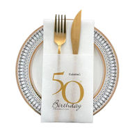 Serviettes de table personnalisées avec logo Serviettes en papier jetables Airlaid Couverts souples Serviettes de poche pour restaurant