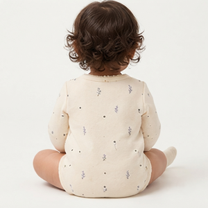 Vente en gros de combinaisons pour bébé fille à manches longues en coton, imprimé floral, barboteuse pour nourrisson, combinaison douce et respirante pour bébé, confortable pour nouveau-né - Product Image 2