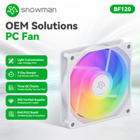 Ventilador de CPU/Procesador SNOWMAN BF120-ARGB-WH de 120 mm, Calidad OEM, Alto Flujo, con Rodamiento Fluido, Bajo Ruido, 12V Universal