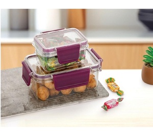 Recipientes de vidrio a prueba de fugas para alimentos con tapas de cierre a presión, paquete de 2 fiambreras reutilizables herméticas y sin BPA para horno y congelador - Product Image 4