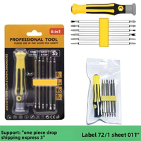 Juego de Destornilladores Multiusos 6 en 1 Modelo 070, Kit de Herramientas Manuales de Acero Cr-V para Reparación Profesional de Computadoras, Laptops y Electrónicos