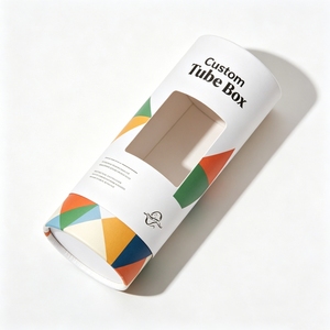 Envase Cilíndrico Ecológico para Cosméticos, Botella para Cuidado de la Piel, Tubo de Papel, Empaque Redondo de Cartón Impreso Personalizado con Ventana Transparente - Product Image 2