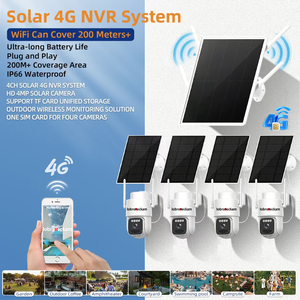 ระบบกล้องวงจรปิด PTZ พลังงานแสงอาทิตย์ 2K 4MP 4G พร้อมกล้อง 4 ตัว <span class=keywords><strong>ชุด</strong></span>กล้องวงจรปิดไร้สาย NVR Hub ควบคุมระยะไกล สำหรับฟาร์มและงานก่อสร้าง ไม่ใช้ WiFi - Product Image 2