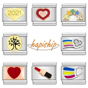 Hapiship 2024 Popular Original Daisy Fashion I <span class=keywords><strong>Love</strong></span> Mummy <span class=keywords><strong>Italian</strong></span> Charm Fit 9mm Pulsera de acero inoxidable Fabricación de joyas DJ346 - Product Image 2