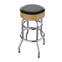 Tabouret de bar pivotant chromé de haute qualité, structure en acier moderne, double anneau, personnalisable, pour restaurant