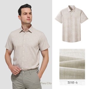 <span class=keywords><strong>Camicia</strong></span> da <span class=keywords><strong>uomo</strong></span> personalizzabile a maniche lunghe, <span class=keywords><strong>beige</strong></span> chiaro, in misto <span class=keywords><strong>lino</strong></span> e cotone a fibra lunga premium, antipiega, casual ed elegante. - Product Image 2