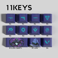 Kit d'accessoires pour touches de clavier personnalisées VAL Jett Skye VIPER Omen Gaming, 11 touches, PBT, sublimation par transfert thermique