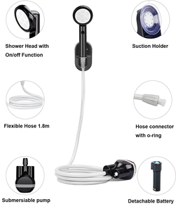 <span class=keywords><strong>Ducha</strong></span> Eléctrica Portátil Recargable con Bomba de <span class=keywords><strong>Ducha</strong></span> para Hotel, Apartamento, Viajes, Campamento al Aire Libre - Product Image 2