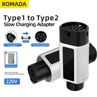 Adaptateur de charge Type 1 vers Type 2 7kW 230V AC, convertisseur portable Plug and Play pour la recharge des véhicules électriques européens à l'étranger