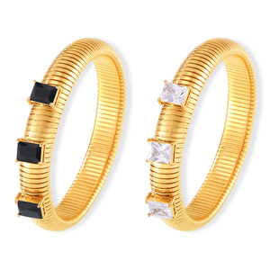 B039 impermeable 18K chapado en oro de acero inoxidable <span class=keywords><strong>cuello</strong></span> de <span class=keywords><strong>cisne</strong></span> pulsera joyería de moda brazaletes de diamantes para mujeres - Product Image 1